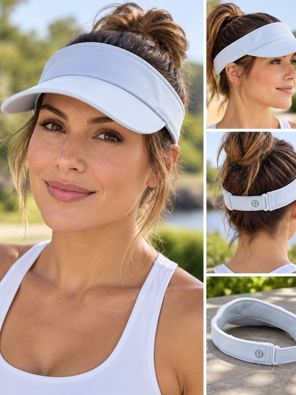 lululemon Removable Sweatband All Sport Visor Sz S/M Light Blue